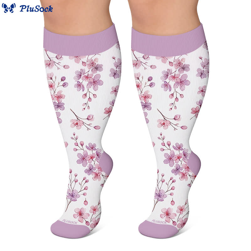 Chaussettes de compression grandes tailles à motif floral pour jardin - image 6
