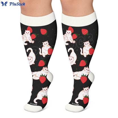Chaussettes de compression grande taille à motif canard et chat - image 6