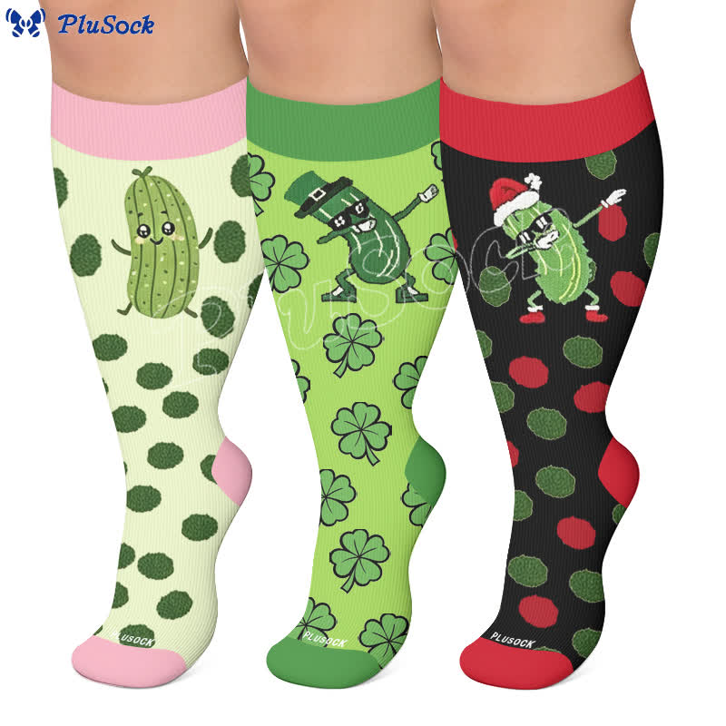 Chaussettes de compression Pickle Party grandes tailles - image 0