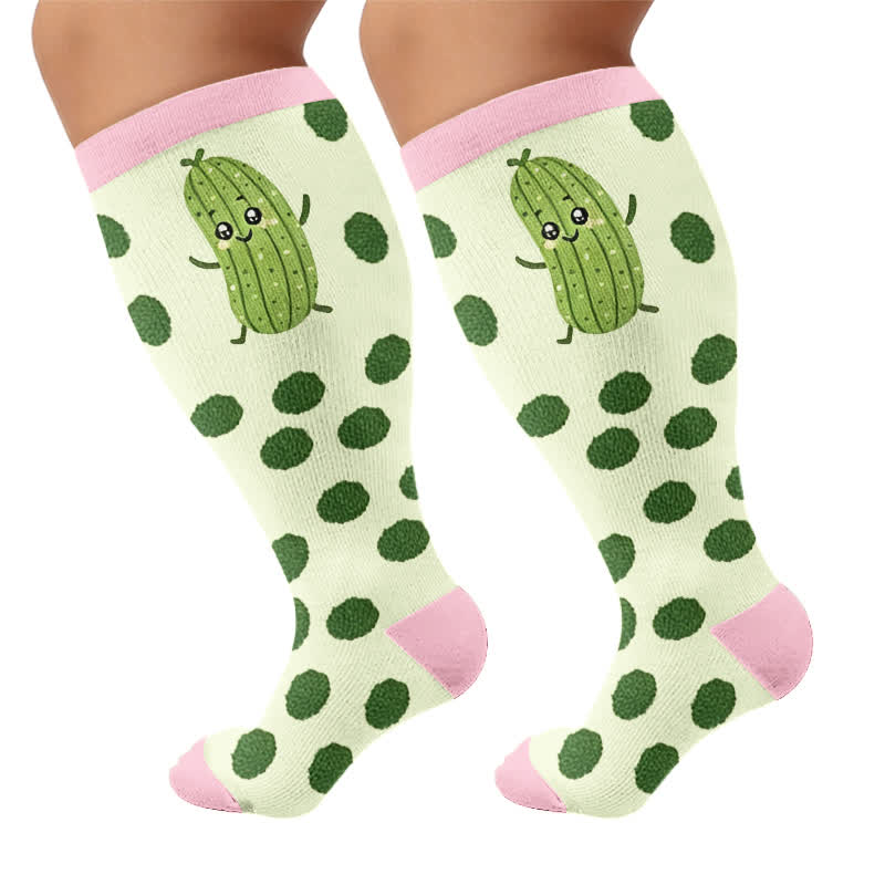 Chaussettes de compression Pickle Party grandes tailles - Rose (1 paire) - 4XL - image 8