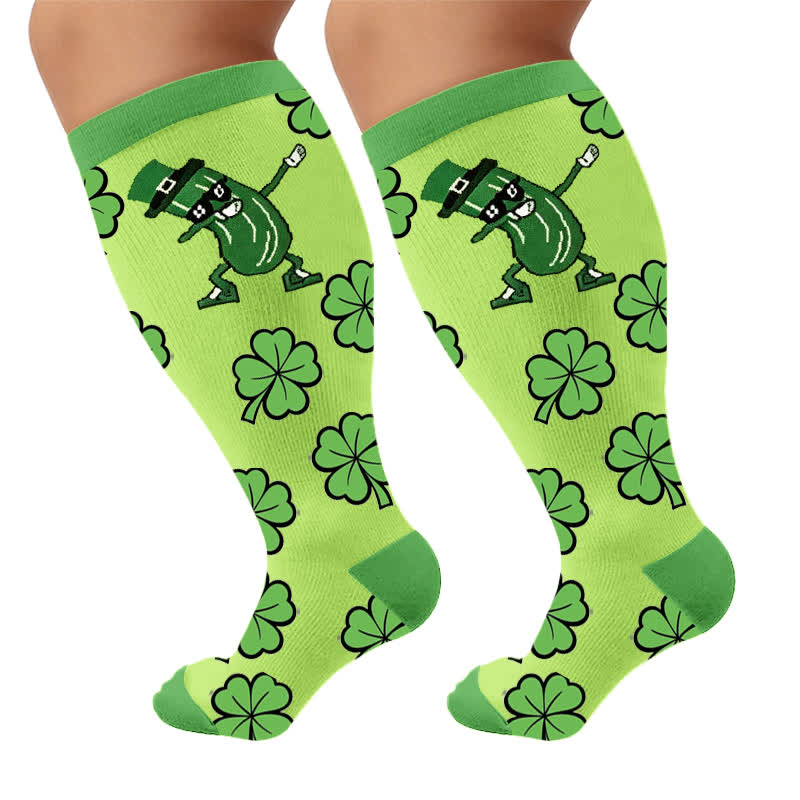 Chaussettes de compression Pickle Party grandes tailles - Vert (1 paire) - 4XL - image 9