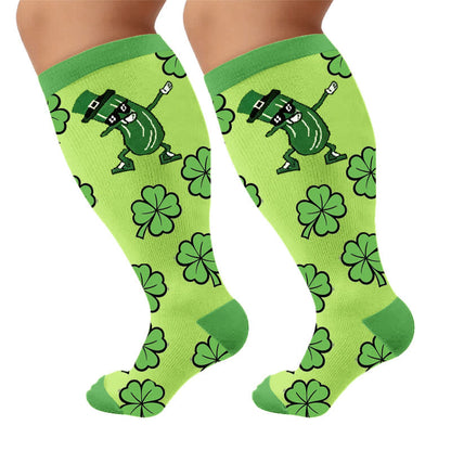 Chaussettes de compression Pickle Party grandes tailles - Vert (1 paire) - 4XL - image 9