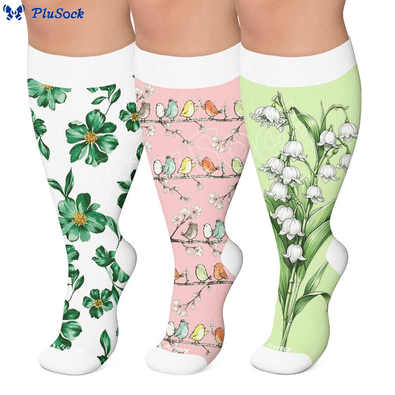 Chaussettes de compression grandes tailles Jardin botanique - image 0