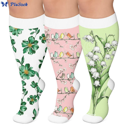 Chaussettes de compression grandes tailles Jardin botanique - image 0