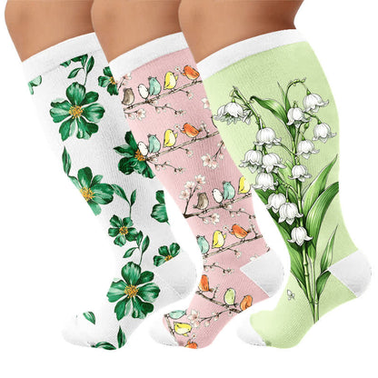 Chaussettes de compression grandes tailles Jardin botanique - image 4