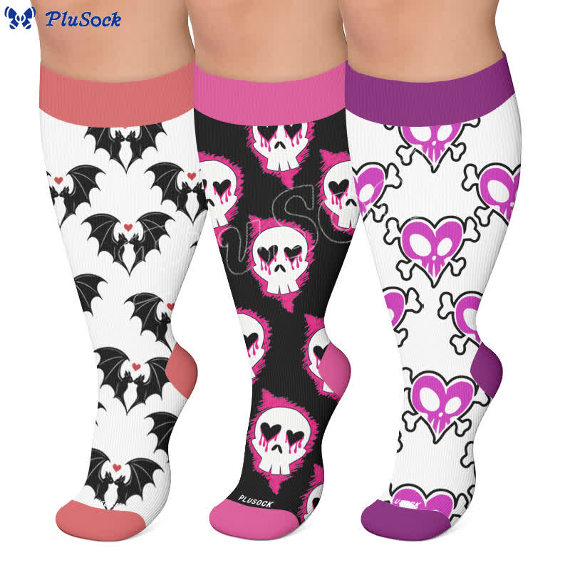 Chaussettes de compression Bat Heart grandes tailles - image 0