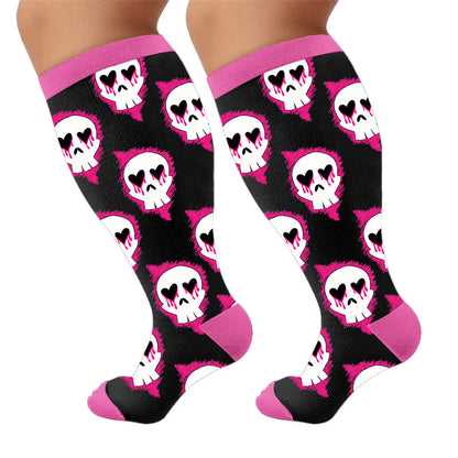 Chaussettes de compression Bat Heart grandes tailles - Rose (1 paire) - 4XL - image 9