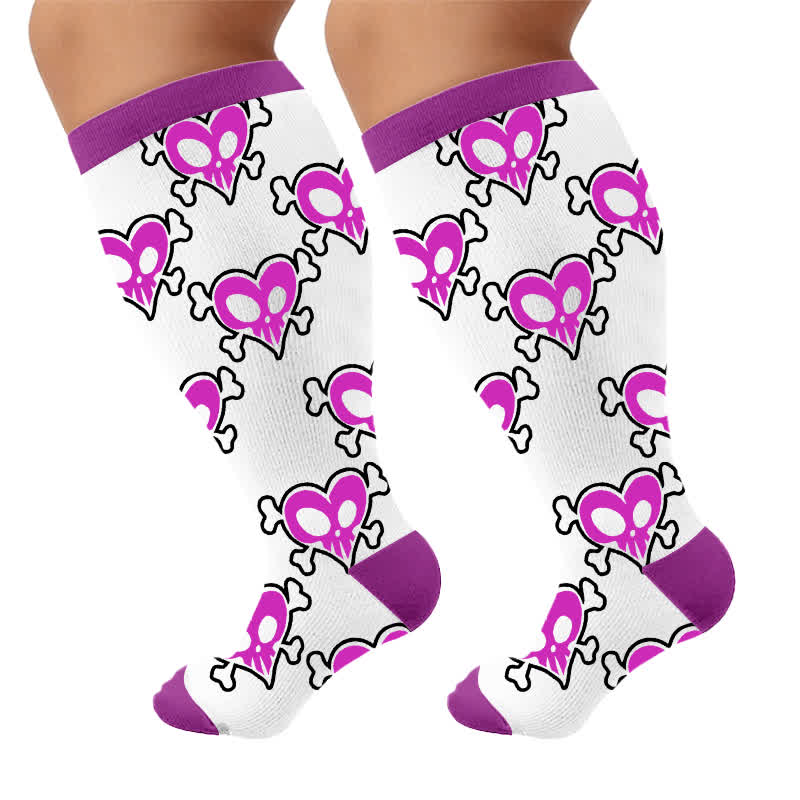 Chaussettes de compression Bat Heart grandes tailles - Violet (1 paire) - 4XL - image 10