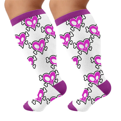 Chaussettes de compression Bat Heart grandes tailles - Violet (1 paire) - 4XL - image 10