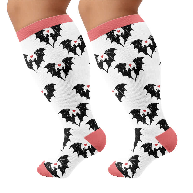 Chaussettes de compression Bat Heart grandes tailles - Rouge (1 paire) - 4XL - image 8