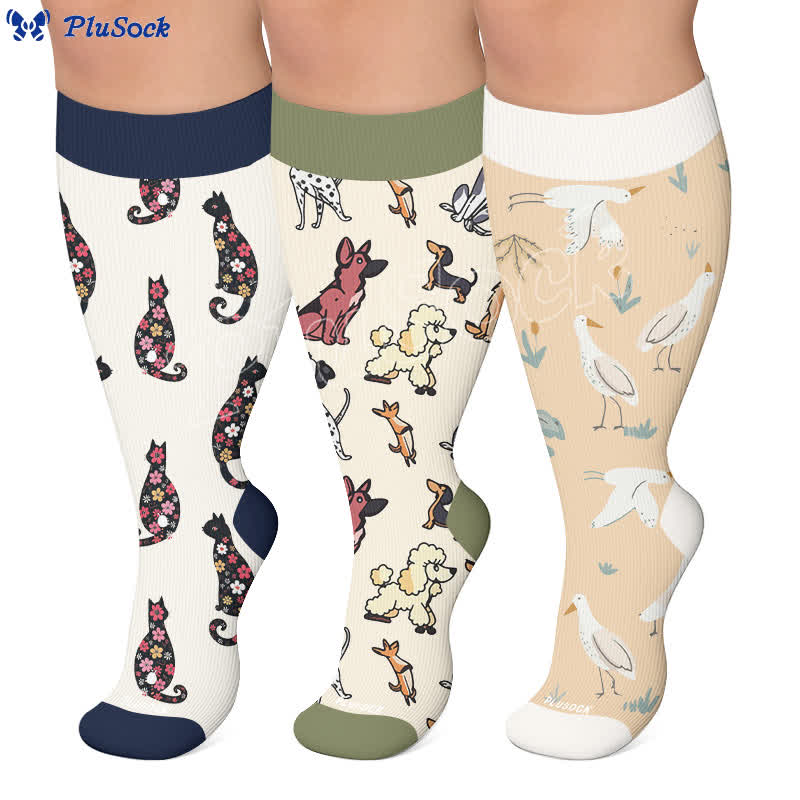 Chaussettes de compression Swan Cat grande taille - image 0