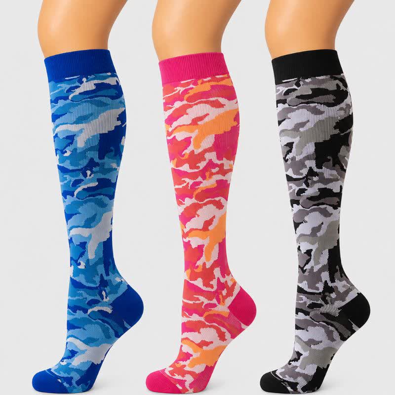 Chaussettes de compression camouflage bleu (3 paires) - image 0