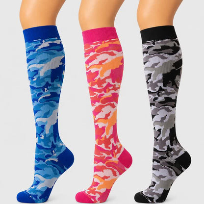 Chaussettes de compression camouflage bleu (3 paires) - image 0