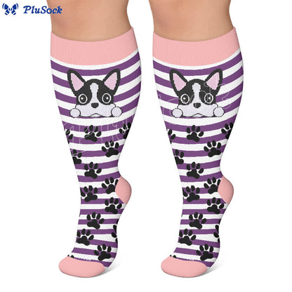 Chaussettes de compression rayées pour chien grande taille - image 4