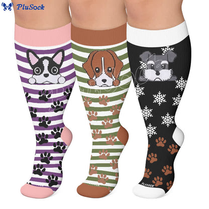 Chaussettes de compression rayées pour chien grande taille - image 0