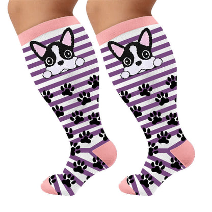 Chaussettes de compression rayées pour chien grande taille - image 8