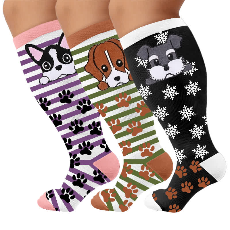 Chaussettes de compression rayées pour chien grande taille - image 7