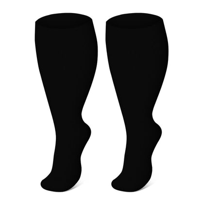 Chaussettes de compression à pois en forme de cœur, grandes tailles (3 paires) - Noir - 4XL - image 4