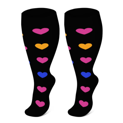 Chaussettes de compression à pois en forme de cœur, grandes tailles (3 paires) - Cœur - 4XL - image 6