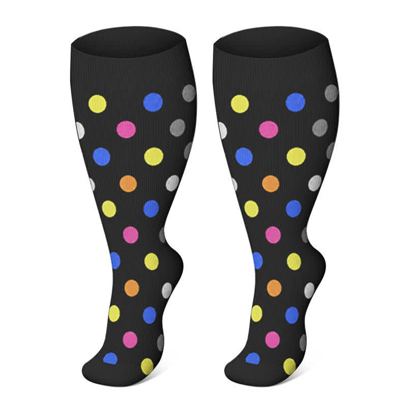 Chaussettes de compression à pois en forme de cœur, grandes tailles (3 paires) - Points - 4XL - image 5