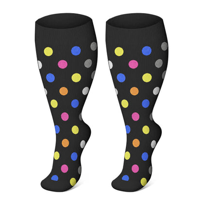 Chaussettes de compression à pois en forme de cœur, grandes tailles (3 paires) - Points - 4XL - image 5
