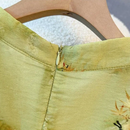 Blouse tunique grande taille à col mandarin et imprimé floral - image 2