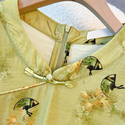Blouse tunique grande taille à col mandarin et imprimé floral - image 1