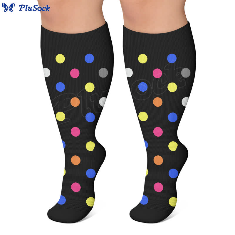 Chaussettes de compression à pois en forme de cœur, grandes tailles (3 paires) - image 6