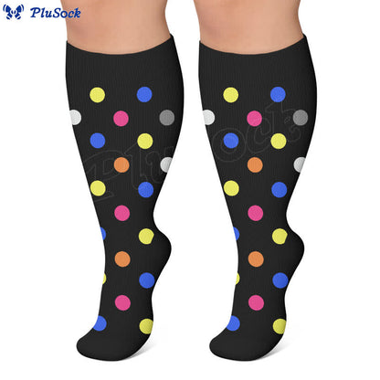 Chaussettes de compression à pois en forme de cœur, grandes tailles (3 paires) - image 6