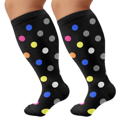 Chaussettes de compression à pois en forme de cœur, grandes tailles (3 paires) - Points - 4XL - image 7