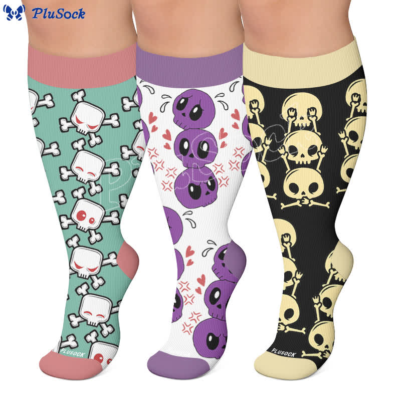 Chaussettes de compression Skull Alien grande taille - image 0