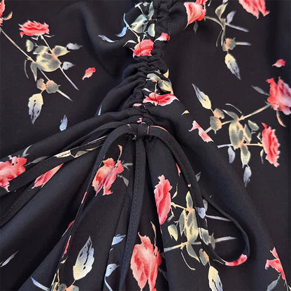 Robe midi noire à fleurs grande taille - image 3