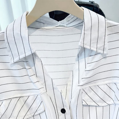 Robe midi rayée à ceinture grande taille - image 1