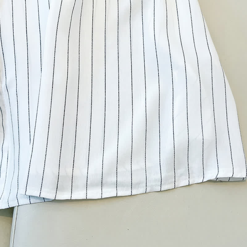 Robe midi rayée à ceinture grande taille - image 4
