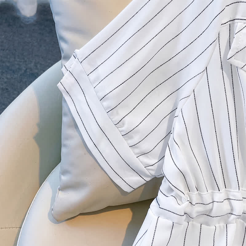 Robe midi rayée à ceinture grande taille - image 2