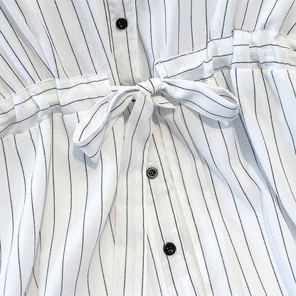 Robe midi rayée à ceinture grande taille - image 3