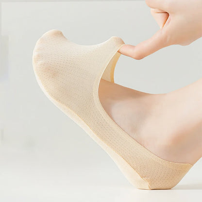 Chaussettes invisibles douces et rafraîchissantes en soie glacée (6 paires) - image 4