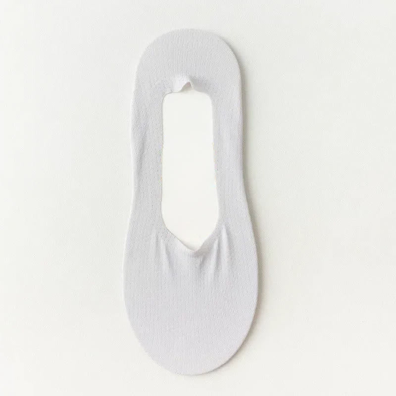Chaussettes invisibles douces et rafraîchissantes en soie glacée (6 paires) - Gris clair - EU39-45(US6-11) - image 9