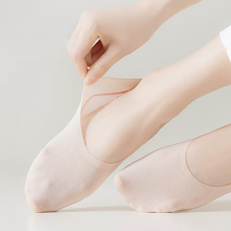 Chaussettes invisibles douces et rafraîchissantes en soie glacée (6 paires) - image 5