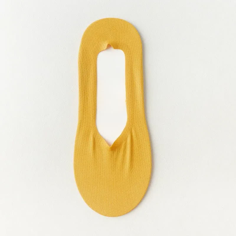 Chaussettes invisibles douces et rafraîchissantes en soie glacée (6 paires) - Jaune - EU39-45(US6-11) - image 13
