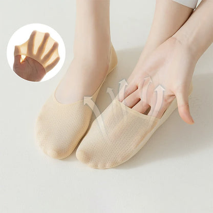 Chaussettes invisibles douces et rafraîchissantes en soie glacée (6 paires) - image 3