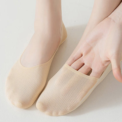 Chaussettes invisibles douces et rafraîchissantes en soie glacée (6 paires) - image 1