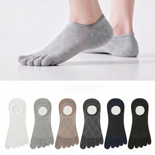 Chaussettes invisibles respirantes en bambou à cinq orteils (3 paires) - image 0