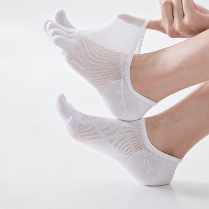 Chaussettes invisibles respirantes en bambou à cinq orteils (3 paires) - Blanc - EU36-45 (US3-11) - image 1
