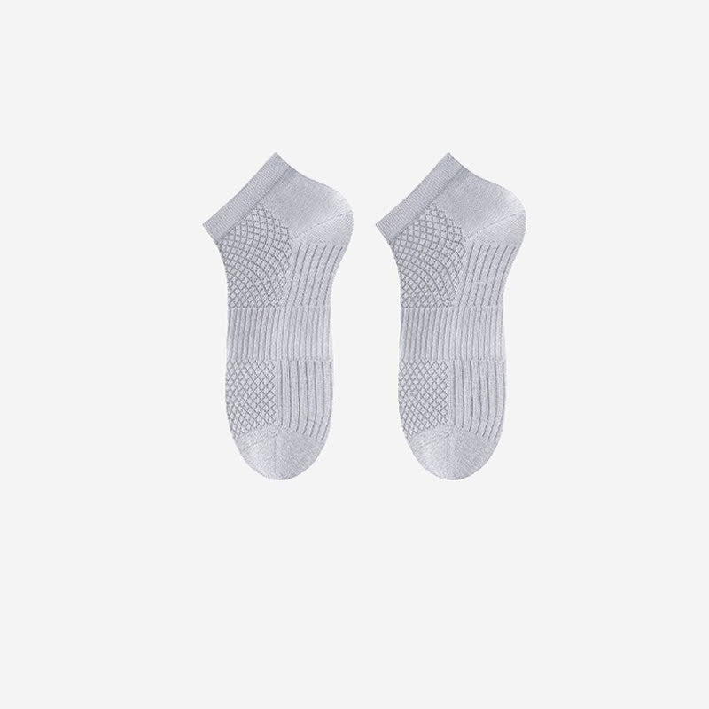 Chaussettes de cheville respirantes en soie glacée antibactérienne (5 paires) - Gris clair - EU39-44(US6-10) - image 8