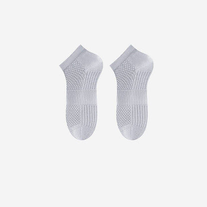 Chaussettes de cheville respirantes en soie glacée antibactérienne (5 paires) - Gris clair - EU39-44(US6-10) - image 8