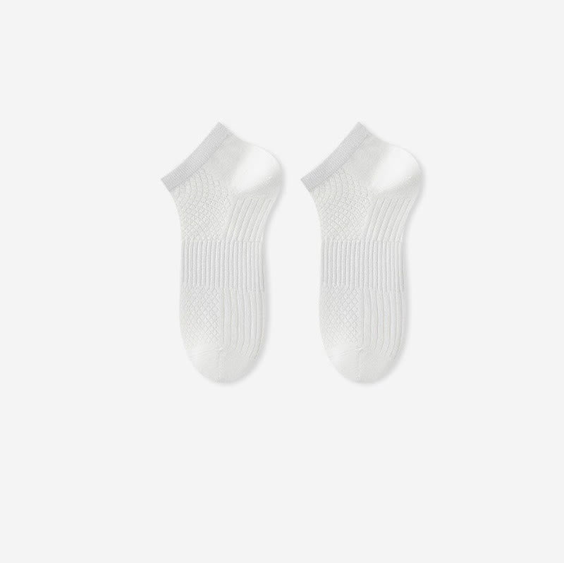 Chaussettes de cheville respirantes en soie glacée antibactérienne (5 paires) - Blanc - EU39-44(US6-10) - image 6