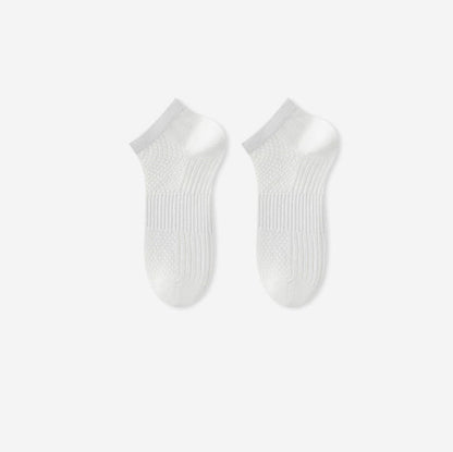 Chaussettes de cheville respirantes en soie glacée antibactérienne (5 paires) - Blanc - EU39-44(US6-10) - image 6