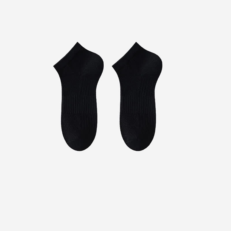 Chaussettes de cheville respirantes en soie glacée antibactérienne (5 paires) - Noir - EU39-44(US6-10) - image 10