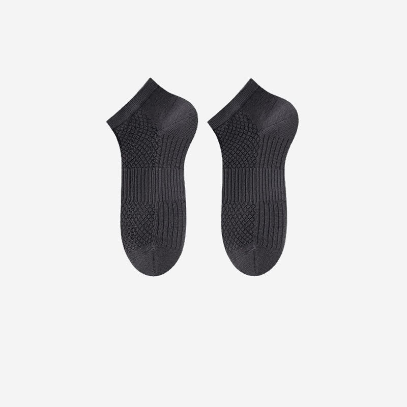 Chaussettes de cheville respirantes en soie glacée antibactérienne (5 paires) - Gris foncé - EU39-44(US6-10) - image 7